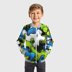 Бомбер детский Камуфляж в стиле графитти, цвет: 3D-серый — фото 2