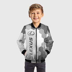 Бомбер детский Lexus - white gradient по-вертикали, цвет: 3D-черный — фото 2