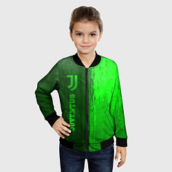 Бомбер детский Juventus - green gradient по-вертикали, цвет: 3D-черный — фото 2