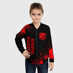 Бомбер детский Atletico Madrid - red gradient вертикально, цвет: 3D-черный — фото 2