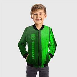 Бомбер детский Liverpool - green gradient по-вертикали, цвет: 3D-черный — фото 2