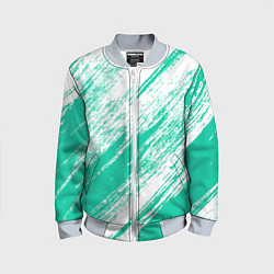 Бомбер детский The color is turquoise and white, цвет: 3D-серый
