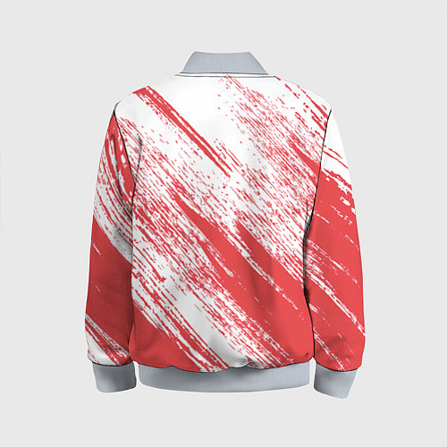 Детский бомбер The color is white and red / 3D-Серый – фото 2