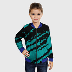 Бомбер детский The color is black and light blue, цвет: 3D-синий — фото 2