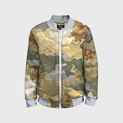 Бомбер детский Золотистый камуфляж, цвет: 3D-серый