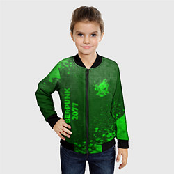 Бомбер детский Cyberpunk 2077 - green gradient вертикально, цвет: 3D-черный — фото 2