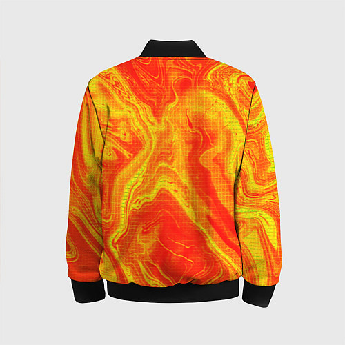Детский бомбер Огненный жёлто-красный / 3D-Черный – фото 2