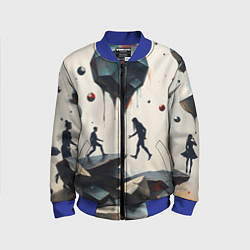 Бомбер детский Сюрреалистичные люди и камни, цвет: 3D-синий