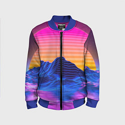 Бомбер детский Неоновый закат, цвет: 3D-синий