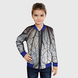 Бомбер детский Прожилки растения, цвет: 3D-синий — фото 2