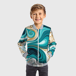 Бомбер детский Бирюза и золото, цвет: 3D-серый — фото 2