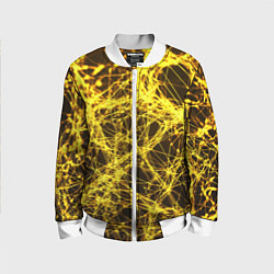 Бомбер детский Золотые нити текстура, цвет: 3D-белый