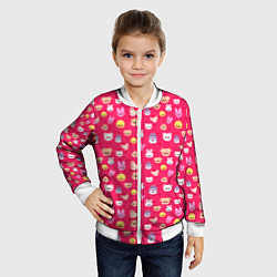 Бомбер детский Skzoo pattern pink, цвет: 3D-белый — фото 2