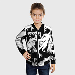 Бомбер детский Doom символы краски, цвет: 3D-черный — фото 2