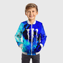 Бомбер детский Monster energy синий дым, цвет: 3D-белый — фото 2