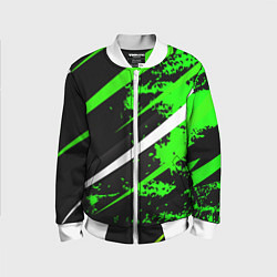 Бомбер детский Color black and green, цвет: 3D-белый