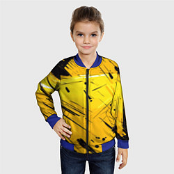 Бомбер детский Желтая краска на черном фоне, цвет: 3D-синий — фото 2