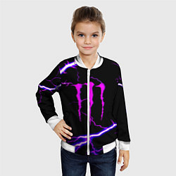 Бомбер детский Monster energy neon storm, цвет: 3D-белый — фото 2