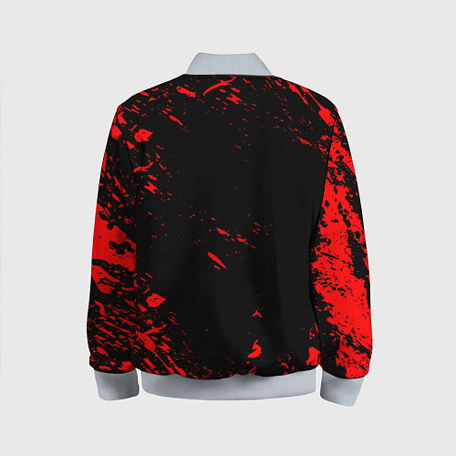Детский бомбер Doom красные краски / 3D-Серый – фото 2