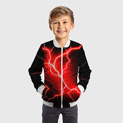 Бомбер детский Lightning, цвет: 3D-белый — фото 2