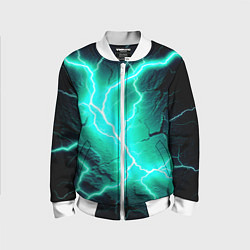 Бомбер детский Color light blue black, цвет: 3D-белый