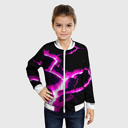 Бомбер детский Color pink black, цвет: 3D-белый — фото 2