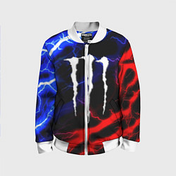 Бомбер детский Monster energy молнии неон, цвет: 3D-белый