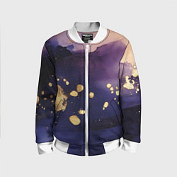 Бомбер детский Золотая краска на текстуре, цвет: 3D-белый