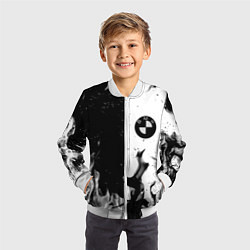 Бомбер детский BMW black fire, цвет: 3D-белый — фото 2