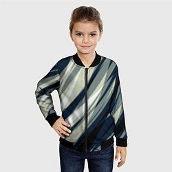 Бомбер детский Синий с оливковым диагональные полосы, цвет: 3D-черный — фото 2