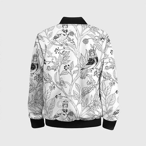 Детский бомбер Птицы Сирин / 3D-Черный – фото 2