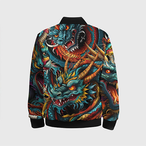 Детский бомбер Татуировка дракона ирезуми / 3D-Черный – фото 2