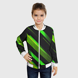 Бомбер детский Color black green, цвет: 3D-белый — фото 2