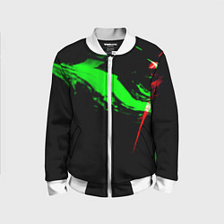 Бомбер детский Color black green red, цвет: 3D-белый