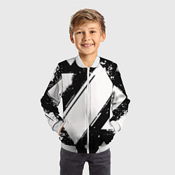 Бомбер детский Color black white, цвет: 3D-белый — фото 2