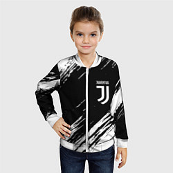 Бомбер детский Juventus штрихи красок, цвет: 3D-белый — фото 2