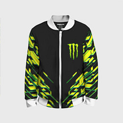 Бомбер детский Monster energy кислотная геометрия, цвет: 3D-белый