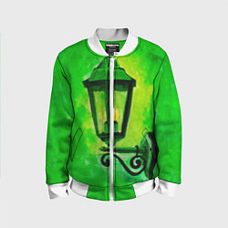 Бомбер детский Уличный зелёный фонарь, цвет: 3D-белый