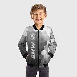 Бомбер детский BMW - grey gradient по-вертикали, цвет: 3D-черный — фото 2