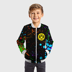 Бомбер детский Borussia neon splash, цвет: 3D-белый — фото 2