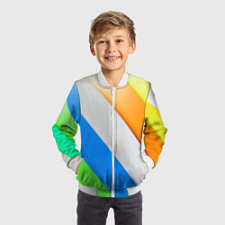 Бомбер детский Striped, цвет: 3D-белый — фото 2