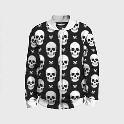 Бомбер детский Черепной фон, цвет: 3D-белый