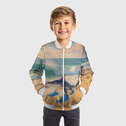 Бомбер детский Тралалеро тралала мем, цвет: 3D-белый — фото 2