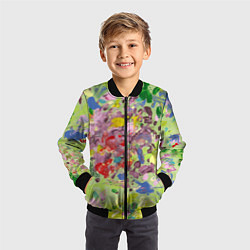 Бомбер детский Flower glade in dance, цвет: 3D-черный — фото 2