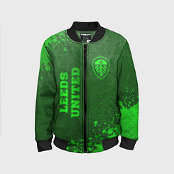 Бомбер детский Leeds United - green gradient вертикально, цвет: 3D-черный