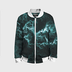 Бомбер детский Lightning light blue line, цвет: 3D-белый