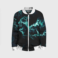 Бомбер детский Lightning light blue glow, цвет: 3D-белый