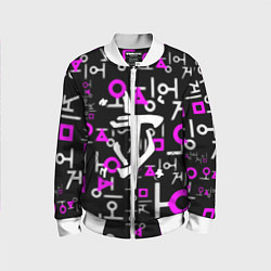 Бомбер детский Doom неоновый паттерн, цвет: 3D-белый