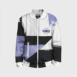 Бомбер детский Плавание спортивное, цвет: 3D-белый