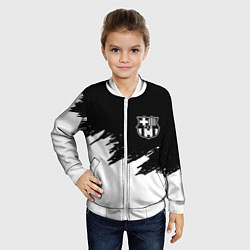 Бомбер детский Barcelona черно белые краски, цвет: 3D-белый — фото 2